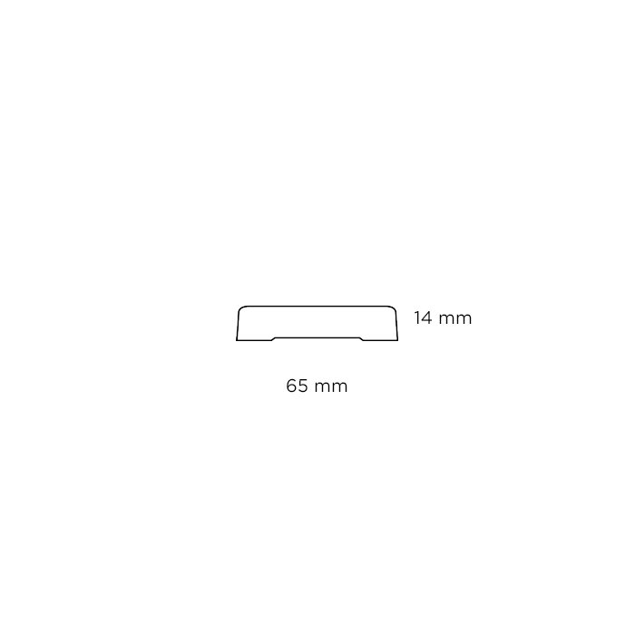 Indfatning glat hvid - 14 x 65 mm x 2,2 meter